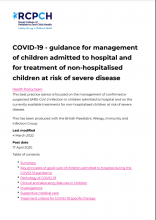 COVID-19: guidance for management of children admitted to hospital and for treatment of non-hospitalised children at risk of severe disease